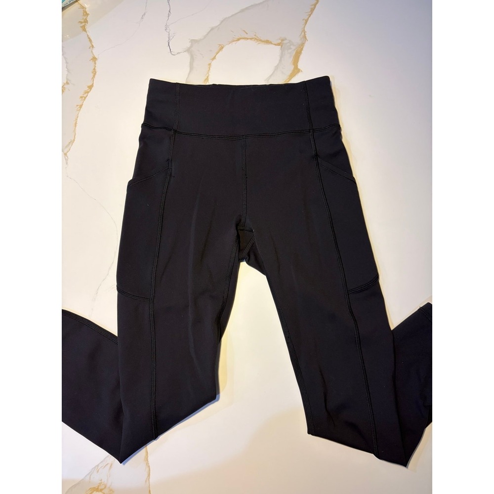 Lululemon Black High Rise Pocket Leggings Women's Size 4 Athletic Yoga Pants